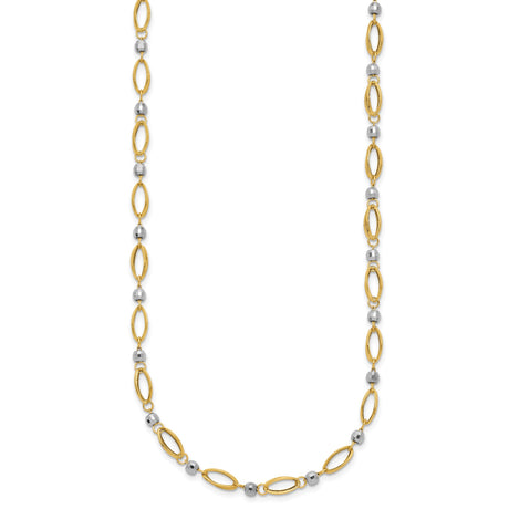 14K Two-tone Gold 4 mm Polished Chain Necklace