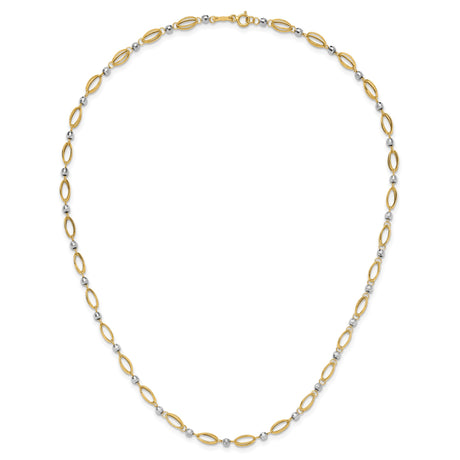 14K Two-tone Gold 4 mm Polished Chain Necklace alternate angle