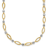 14K Two-tone Gold 4 mm Polished Chain Necklace detail view