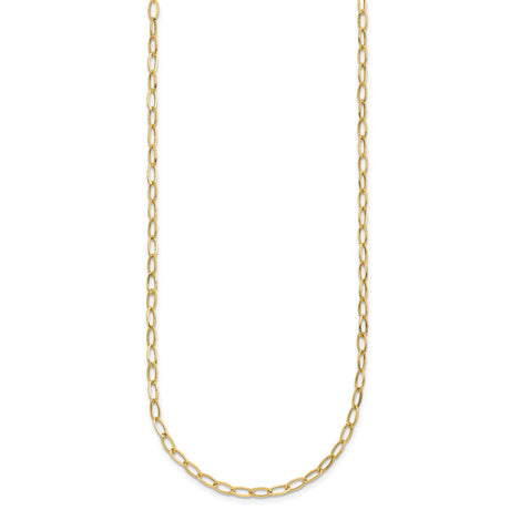 14K Yellow Gold 2.5 mm Polished Chain Necklace, Solid