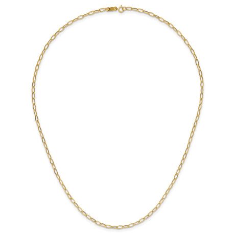 14K Yellow Gold 2.5 mm Polished Chain Necklace, Solid alternate angle