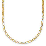 14K Yellow Gold 2.5 mm Polished Chain Necklace, Solid detail view