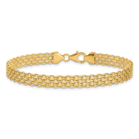 14K Yellow Gold 6.2 mm Lightweight Chain Bracelet, Polished alternate angle