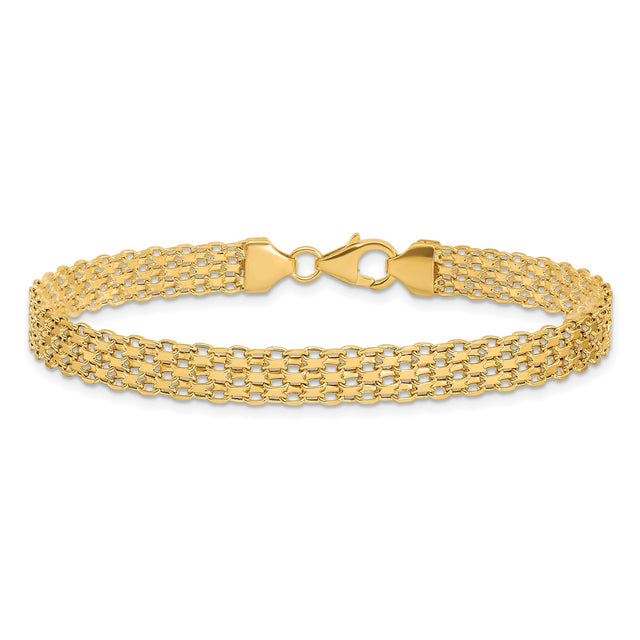 14K Yellow Gold 6.2 mm Lightweight Chain Bracelet, Polished alternate angle