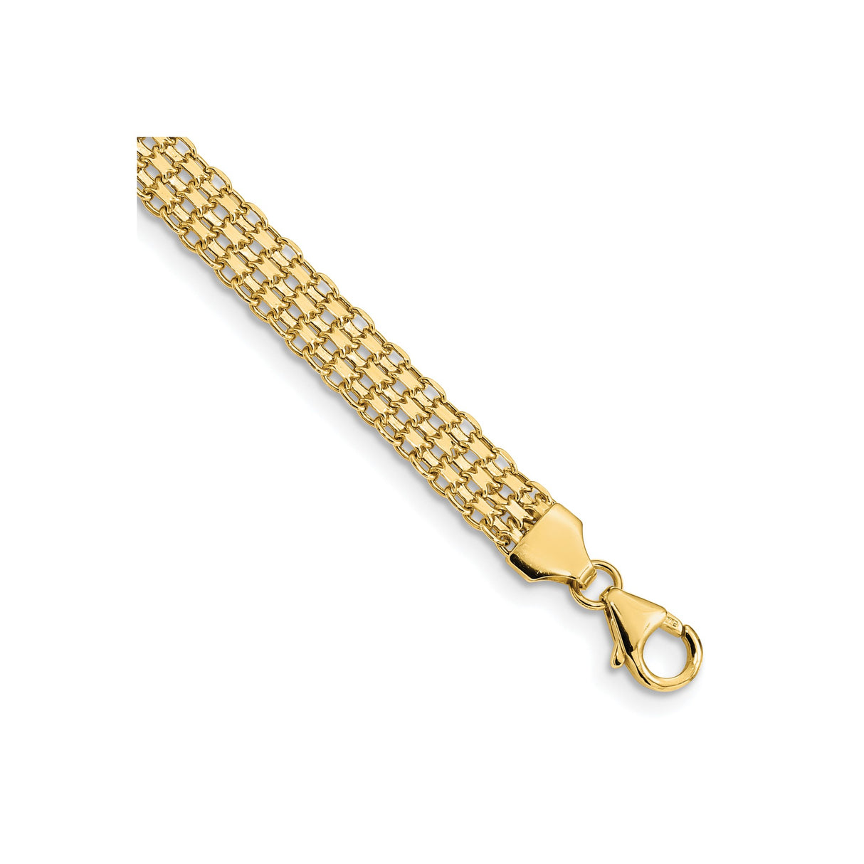 14K Yellow Gold 6.2 mm Lightweight Chain Bracelet, Polished detail view
