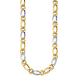 14K Two-tone Gold 7.3 mm Polished Chain Necklace