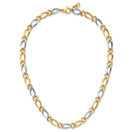 14K Two-tone Gold 7.3 mm Polished Chain Necklace alternate angle