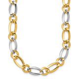 14K Two-tone Gold 7.3 mm Polished Chain Necklace detail view