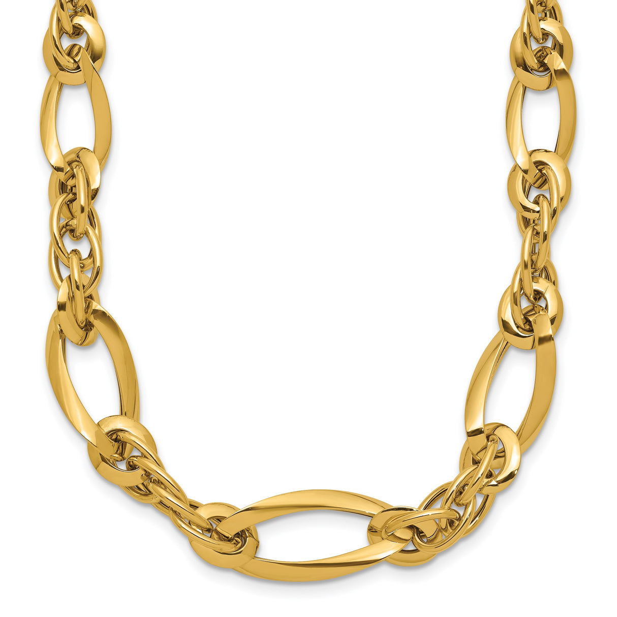 14K Yellow Gold 6.4 mm Polished Chain Necklace detail view