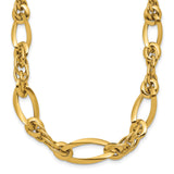 14K Yellow Gold 6.4 mm Polished Chain Necklace detail view