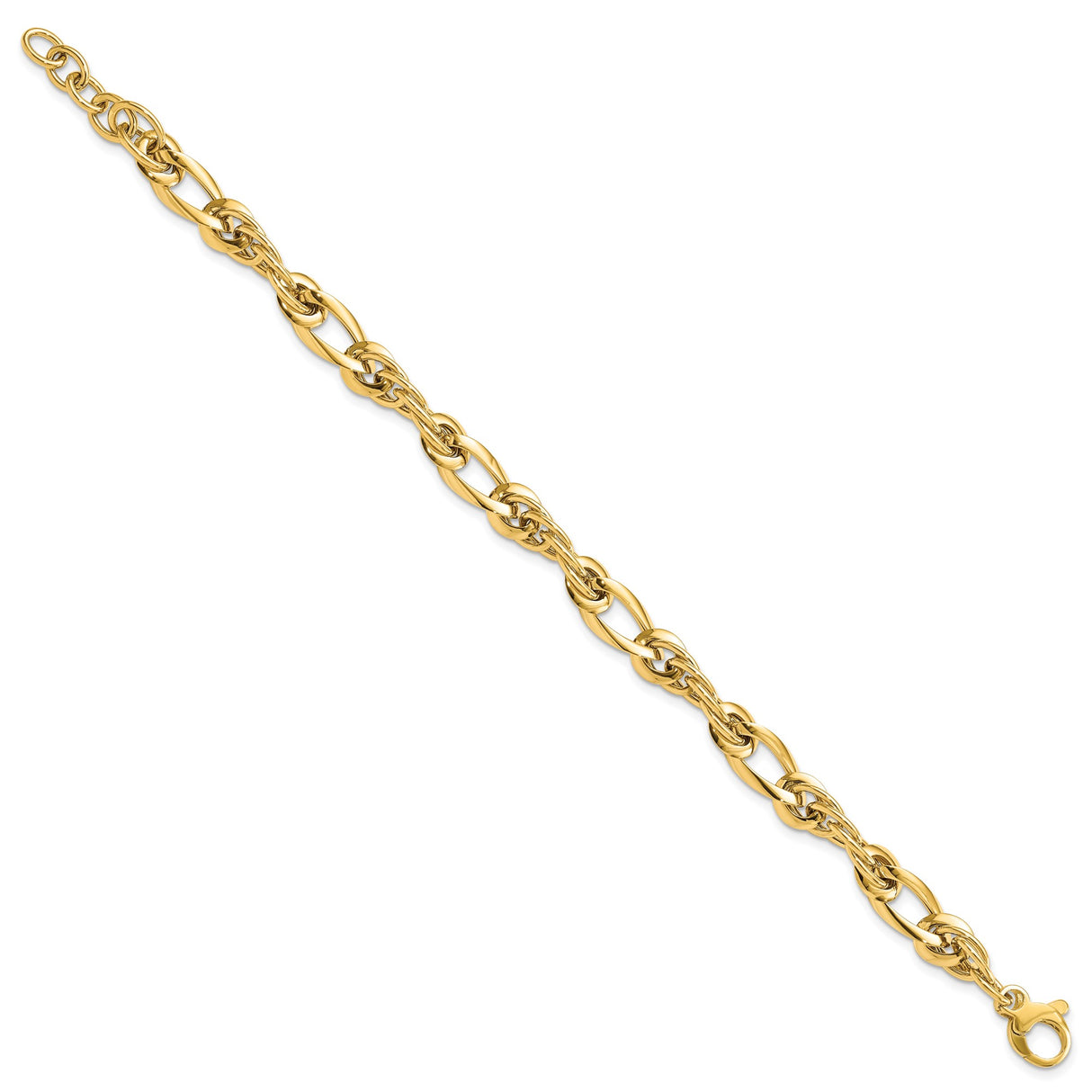 14K Yellow Gold 6.4 mm Polished Chain Bracelet
