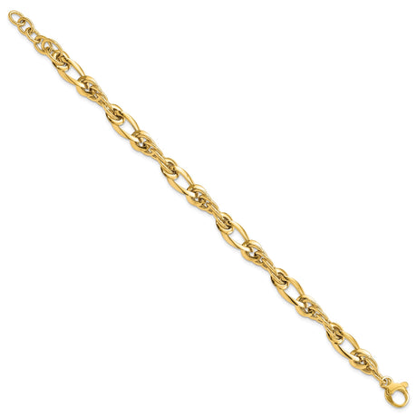 14K Yellow Gold 6.4 mm Polished Chain Bracelet
