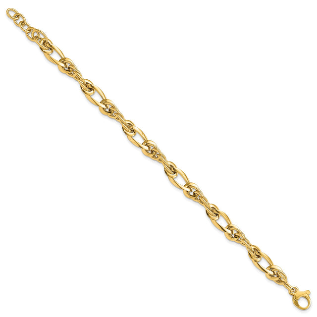 14K Yellow Gold 6.4 mm Polished Chain Bracelet