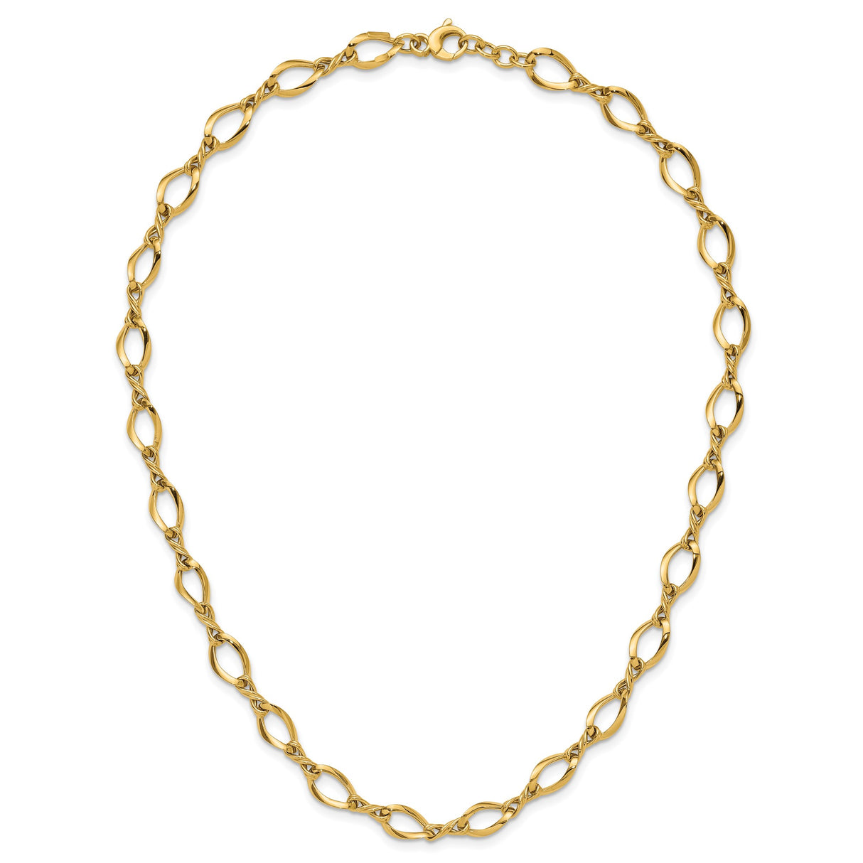 14K Yellow Gold 13.5 mm Polished Chain Necklace alternate angle