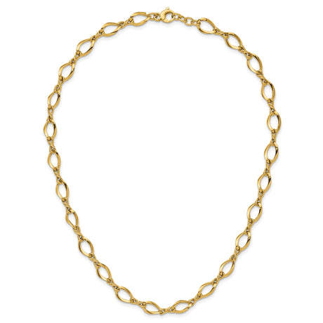 14K Yellow Gold 13.5 mm Polished Chain Necklace alternate angle
