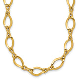 14K Yellow Gold 13.5 mm Polished Chain Necklace detail view