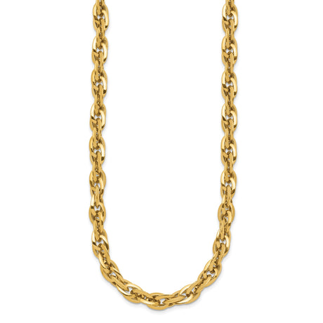 14K Yellow Gold 6.5 mm Polished Chain Necklace