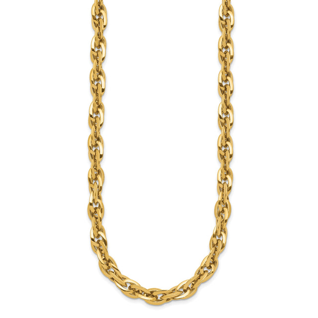 14K Yellow Gold 6.5 mm Polished Chain Necklace