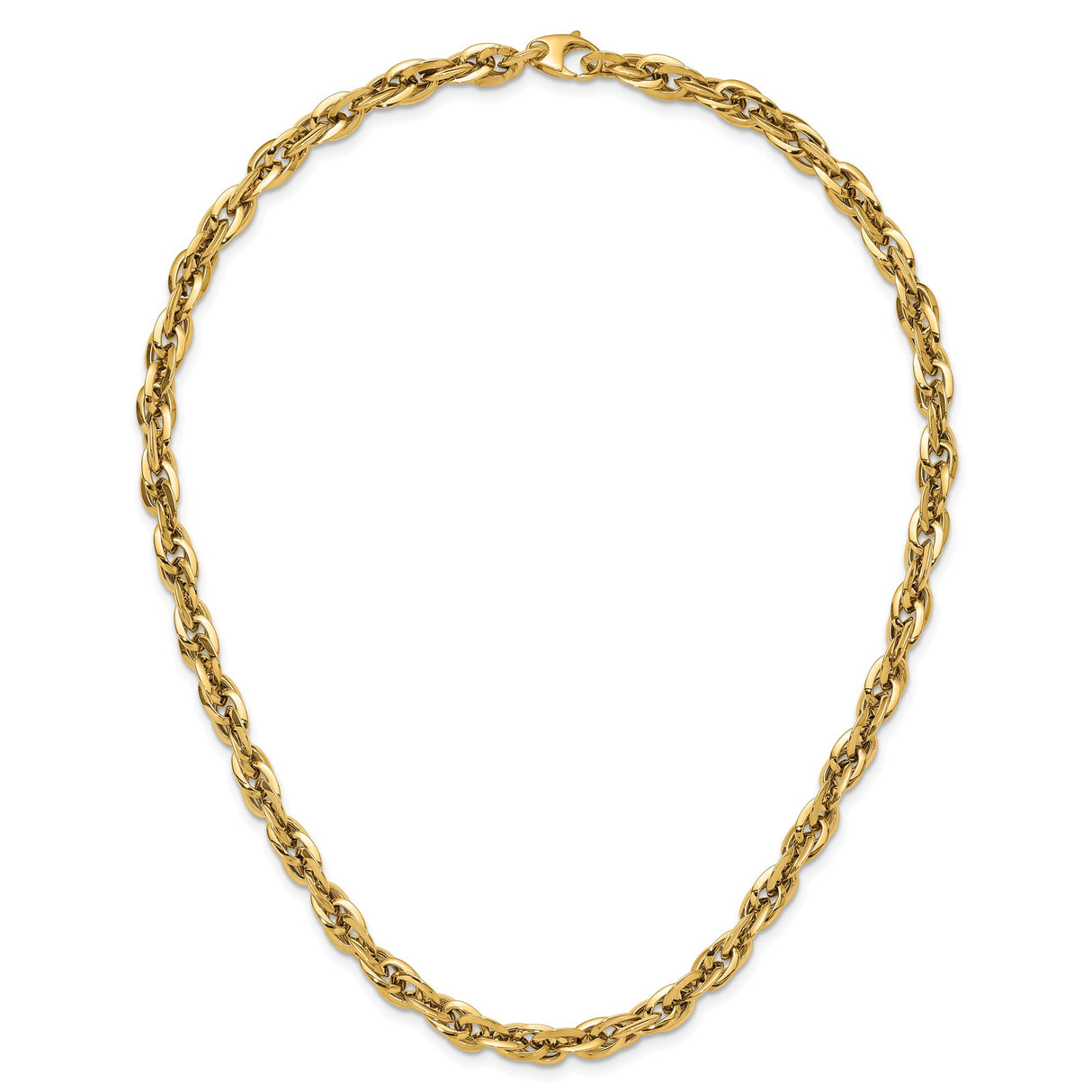 14K Yellow Gold 6.5 mm Polished Chain Necklace alternate angle