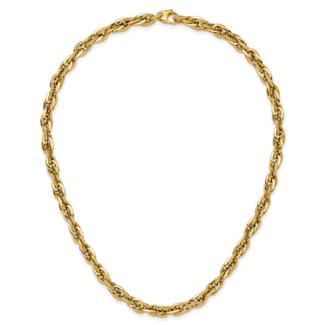 14K Yellow Gold 6.5 mm Polished Chain Necklace alternate angle
