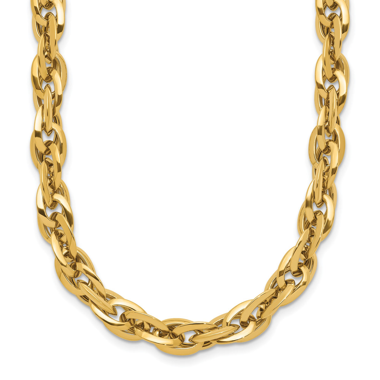 14K Yellow Gold 6.5 mm Polished Chain Necklace detail view
