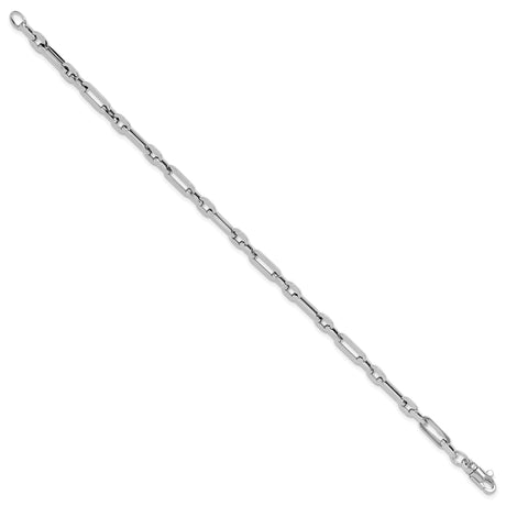 14K White Gold 7.5 mm Lightweight Chain Bracelet, Polished