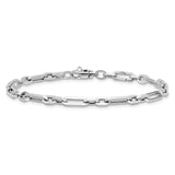 14K White Gold 7.5 mm Lightweight Chain Bracelet, Polished alternate angle