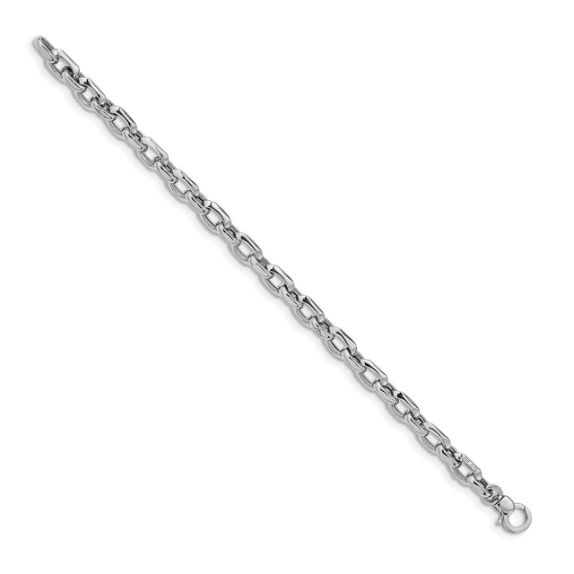14K White Gold 6.75 mm Polished Chain Bracelet
