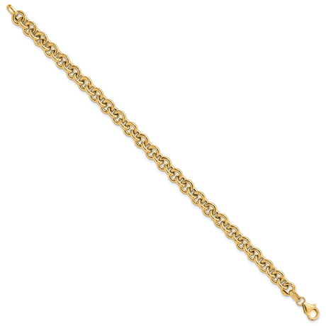 14K Yellow Gold 6.73 mm Polished Chain Bracelet