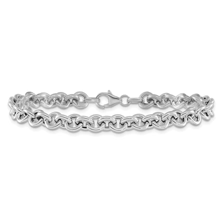 14K White Gold 6.73 mm Polished Chain Bracelet alternate angle
