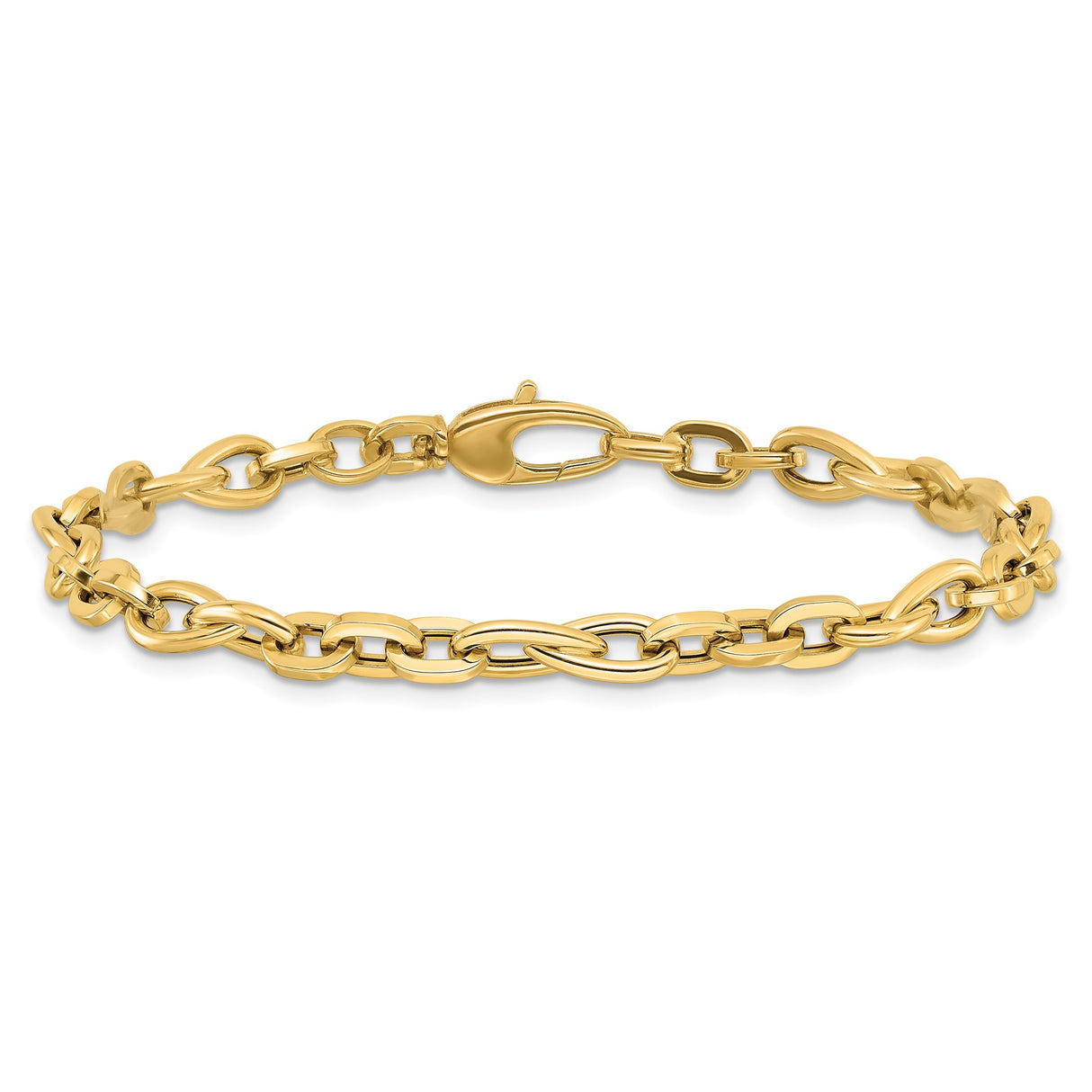 14K Yellow Gold 5.22 mm Polished Chain Bracelet alternate angle