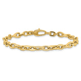14K Yellow Gold 5.22 mm Polished Chain Bracelet alternate angle