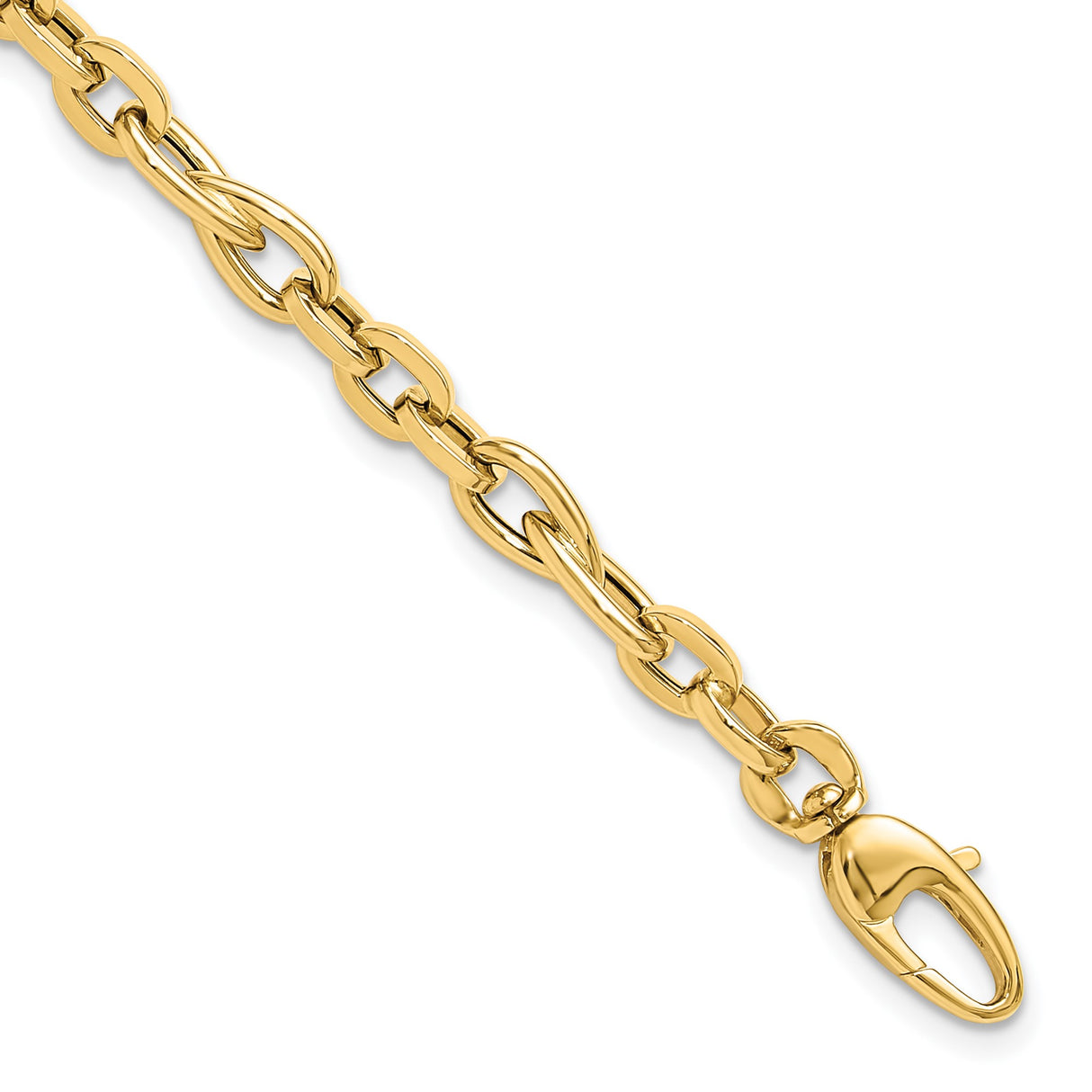 14K Yellow Gold 5.22 mm Polished Chain Bracelet detail view