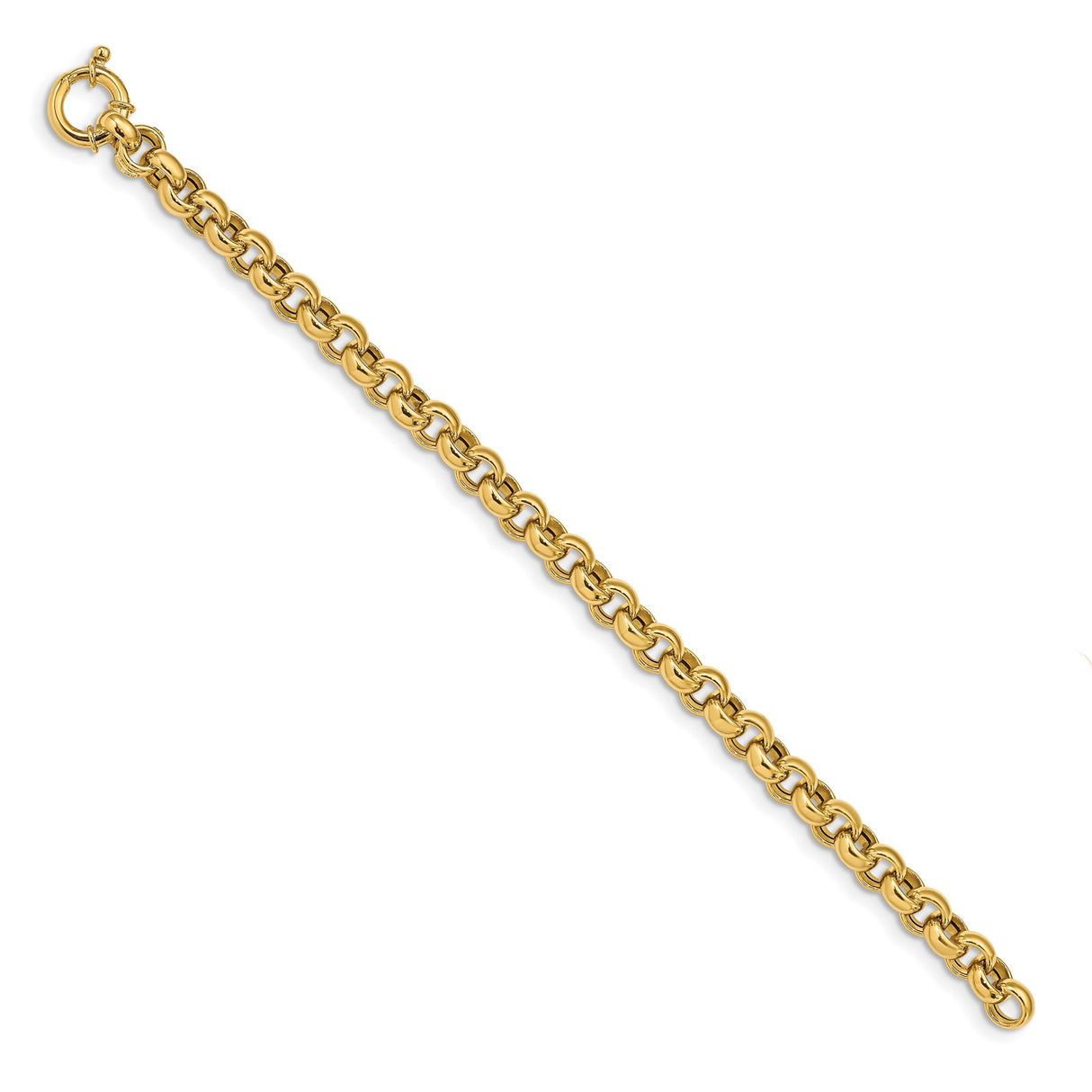 14K Yellow Gold 7.63 mm Polished Chain Bracelet