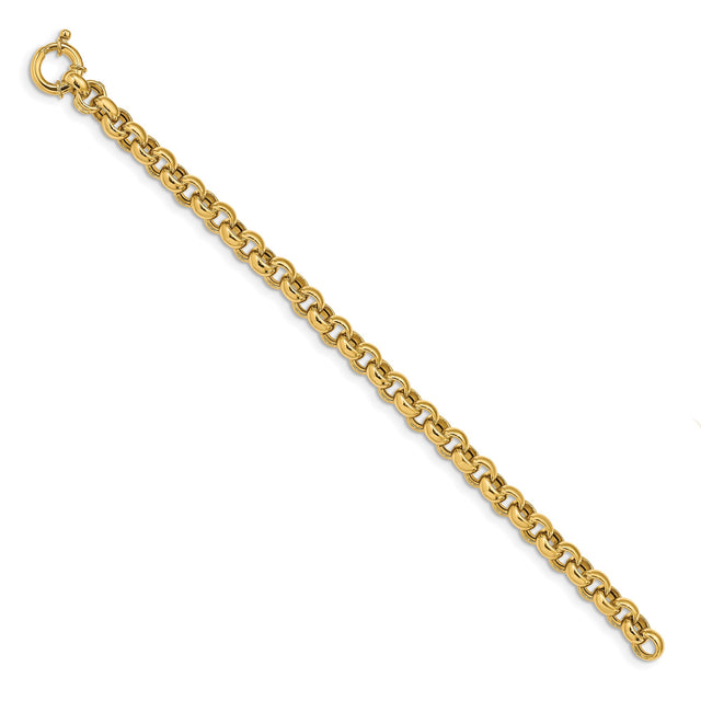 14K Yellow Gold 7.63 mm Polished Chain Bracelet