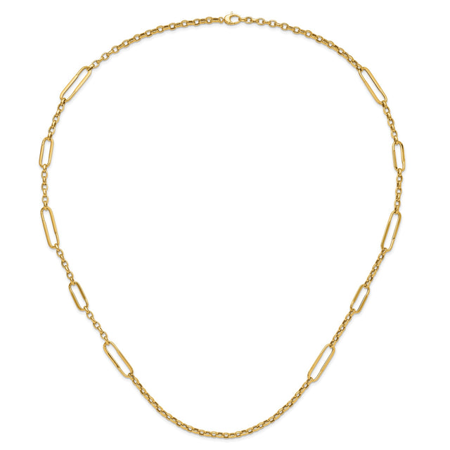 14K Yellow Gold 8.05 mm Polished Chain Necklace