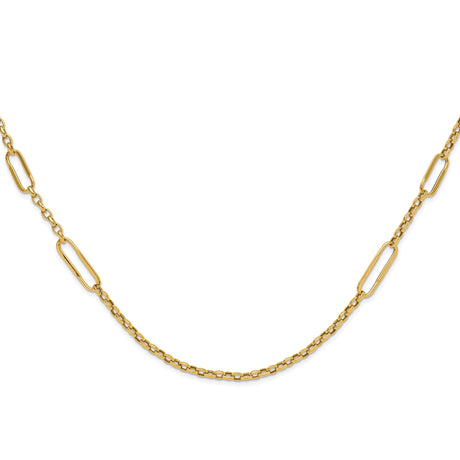 14K Yellow Gold 8.05 mm Polished Chain Necklace alternate angle