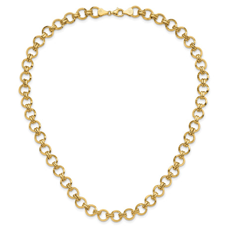 14K Yellow Gold 9.46 mm Polished Chain Necklace