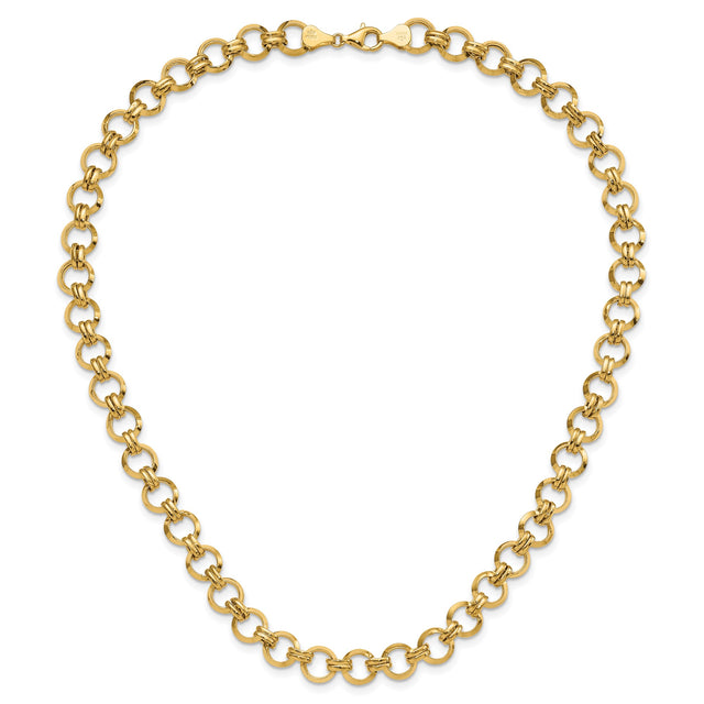14K Yellow Gold 9.46 mm Polished Chain Necklace