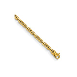 14K Yellow Gold 3.15 mm Polished Chain Bracelet alternate angle
