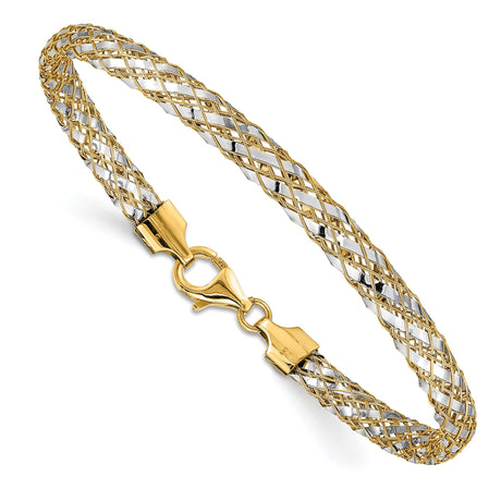 14K Yellow Gold 5.3 mm Polished Chain Bracelet alternate angle