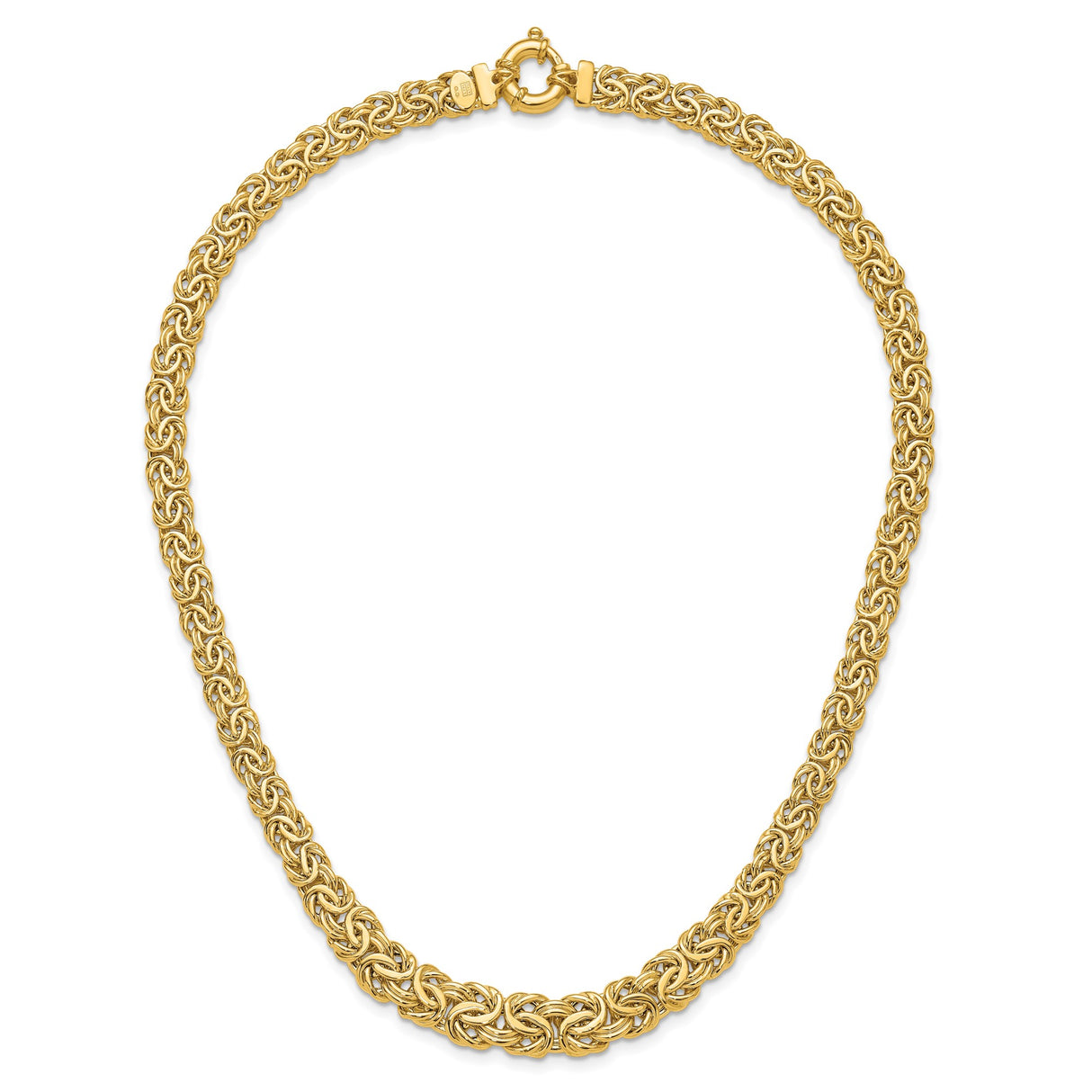 14K Yellow Gold 11.26 mm Polished Chain Necklace alternate angle
