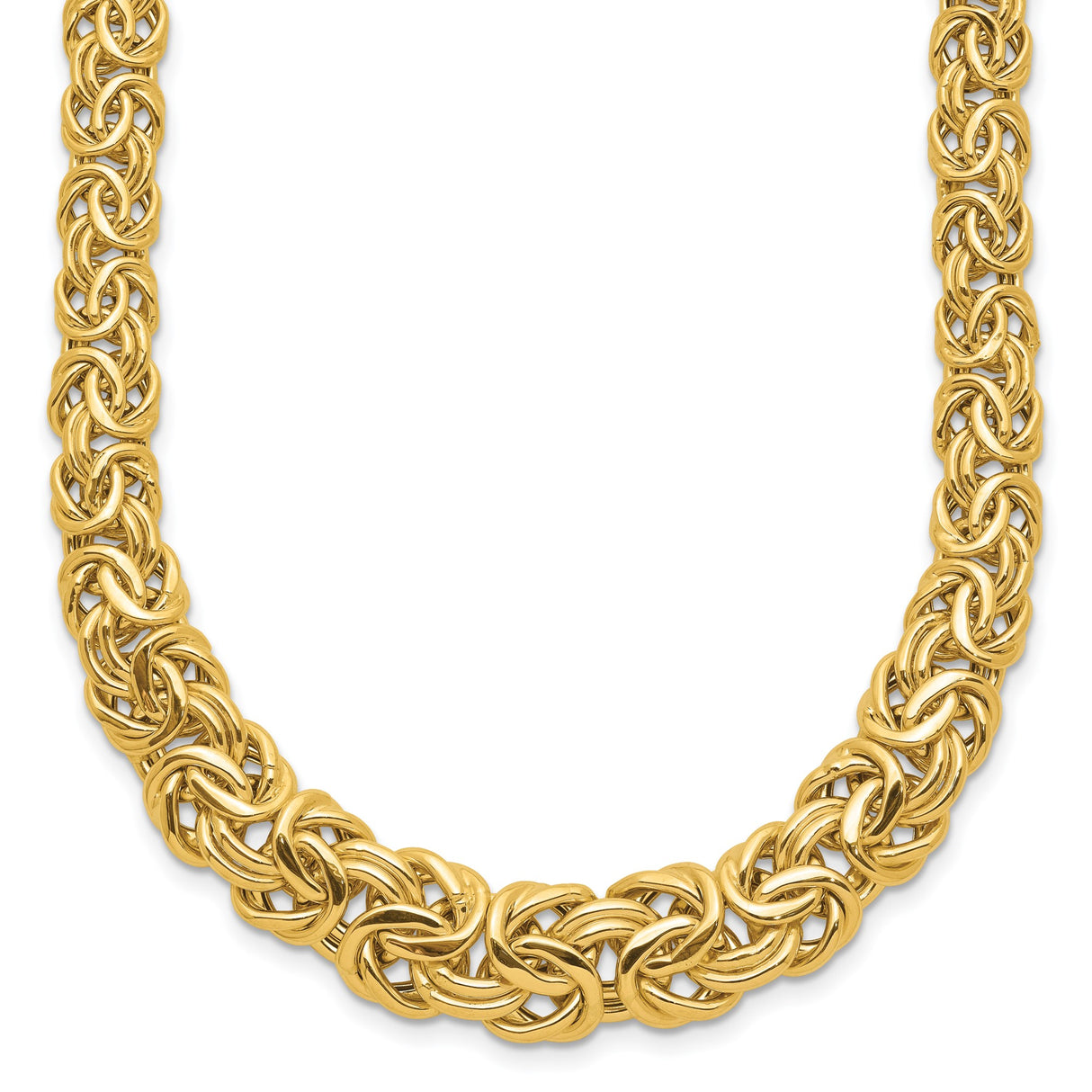14K Yellow Gold 11.26 mm Polished Chain Necklace detail view
