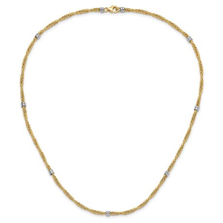 14K Two-tone Gold 3.8 mm Lightweight Chain Necklace, Polished