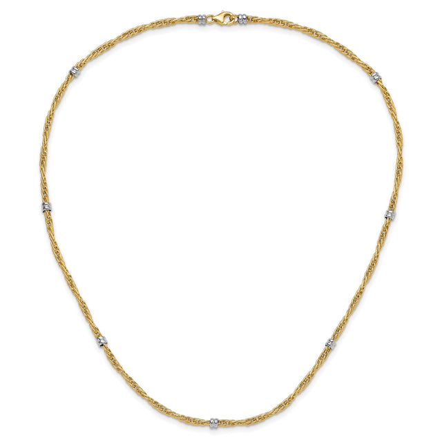14K Two-tone Gold 3.8 mm Lightweight Chain Necklace, Polished