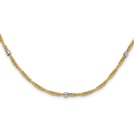 14K Two-tone Gold 3.8 mm Lightweight Chain Necklace, Polished alternate angle