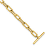 14K Yellow Gold 5 mm Lightweight Chain Bracelet, Polished detail view