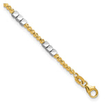 14K Two-tone Gold 2.3 mm Polished Chain Bracelet, Solid detail view