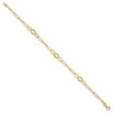 14K Yellow Gold 5 mm Paperclip Chain Bracelet, Polished alternate angle