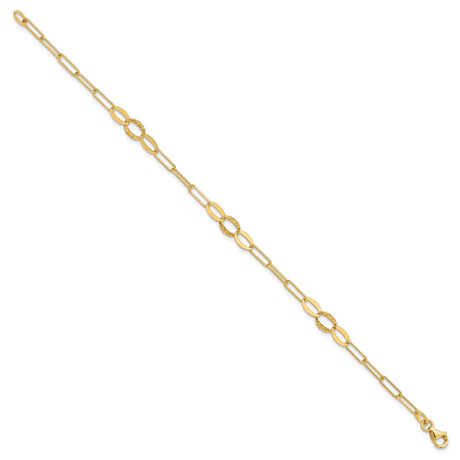 14K Yellow Gold 5 mm Paperclip Chain Bracelet, Polished alternate angle
